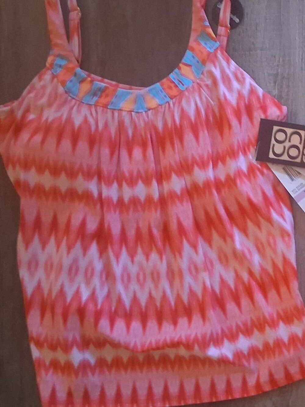 Coco Reef Coral Wave Underwire Tankini Top 38C  Large/XL